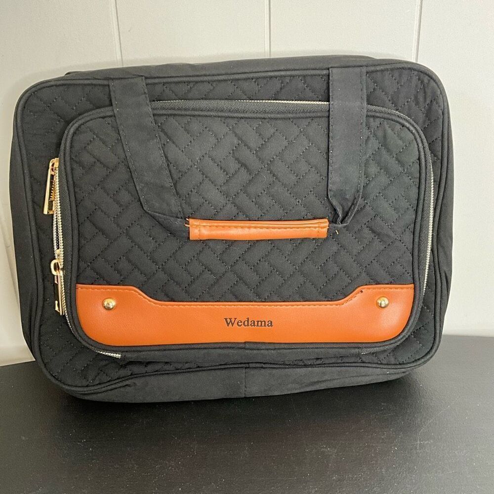 Wedama Travel Toiletry Cosmetics Bag Black Hanging Zippered Compartments New